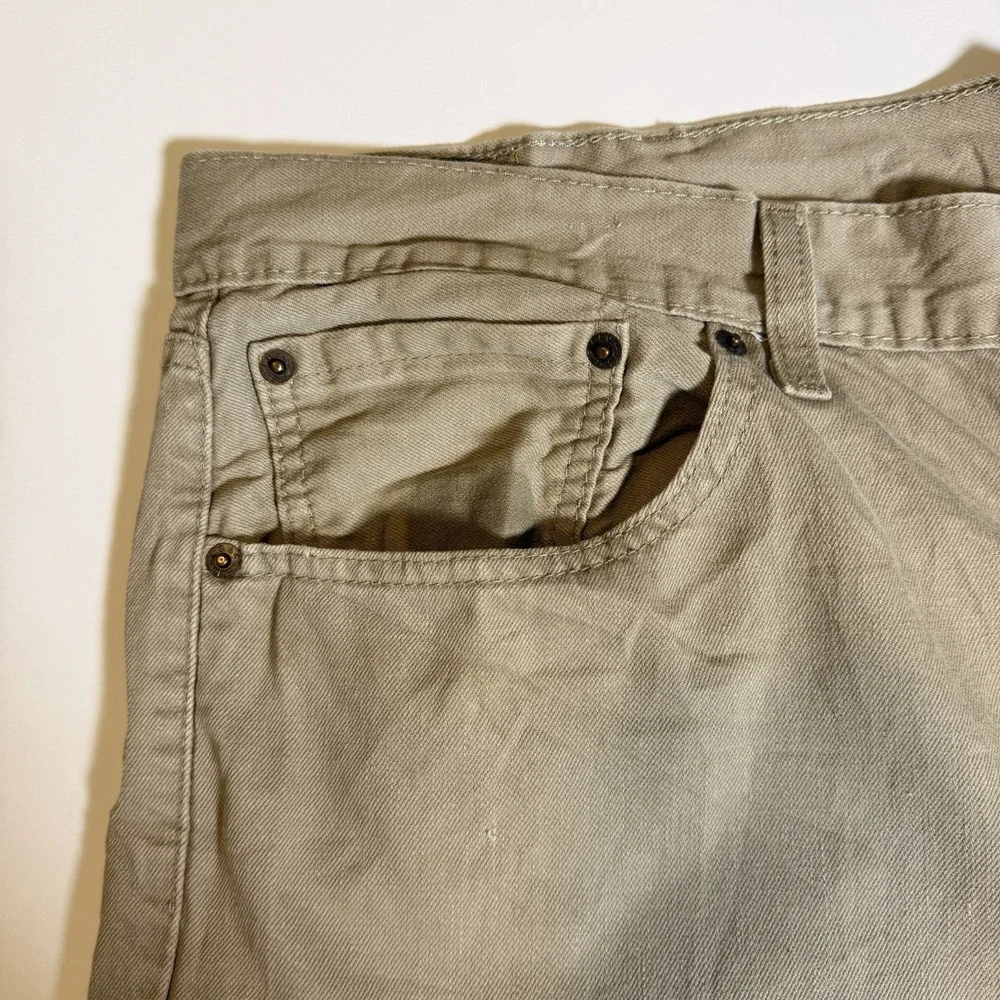 Levis 505 Jeans Mens 40x32 Beige Denim Cotton Regular Medium Wash Straight Leg